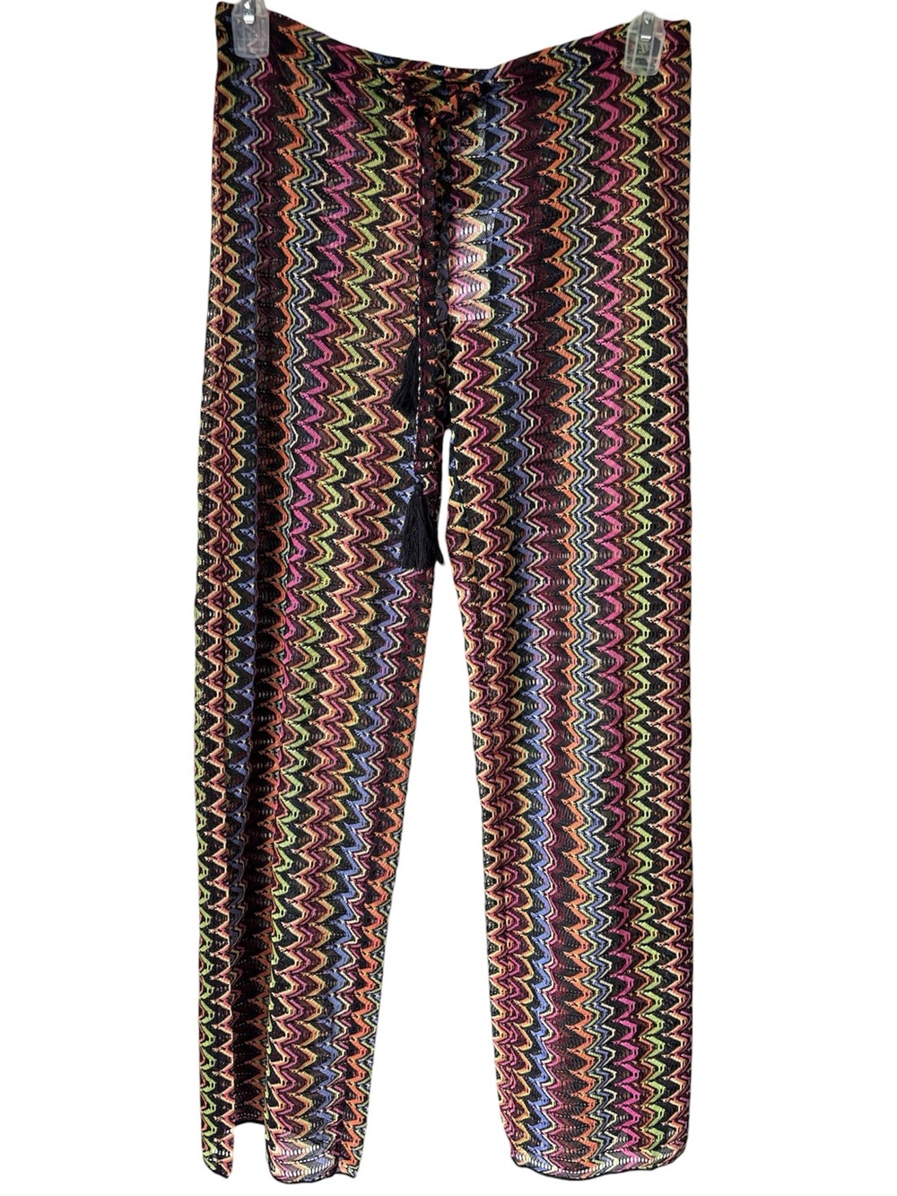 BECCA Multicolor Zigzag Pattern Sheer Beach Pants